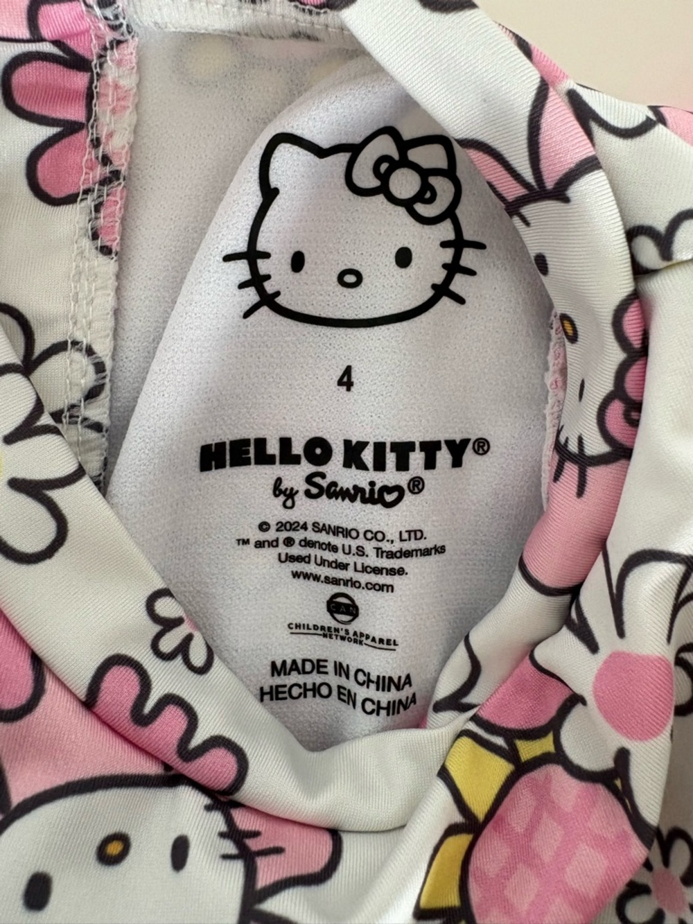 Hello Kitty Pink Girls Rashguard 4T - Picture 4 of 6